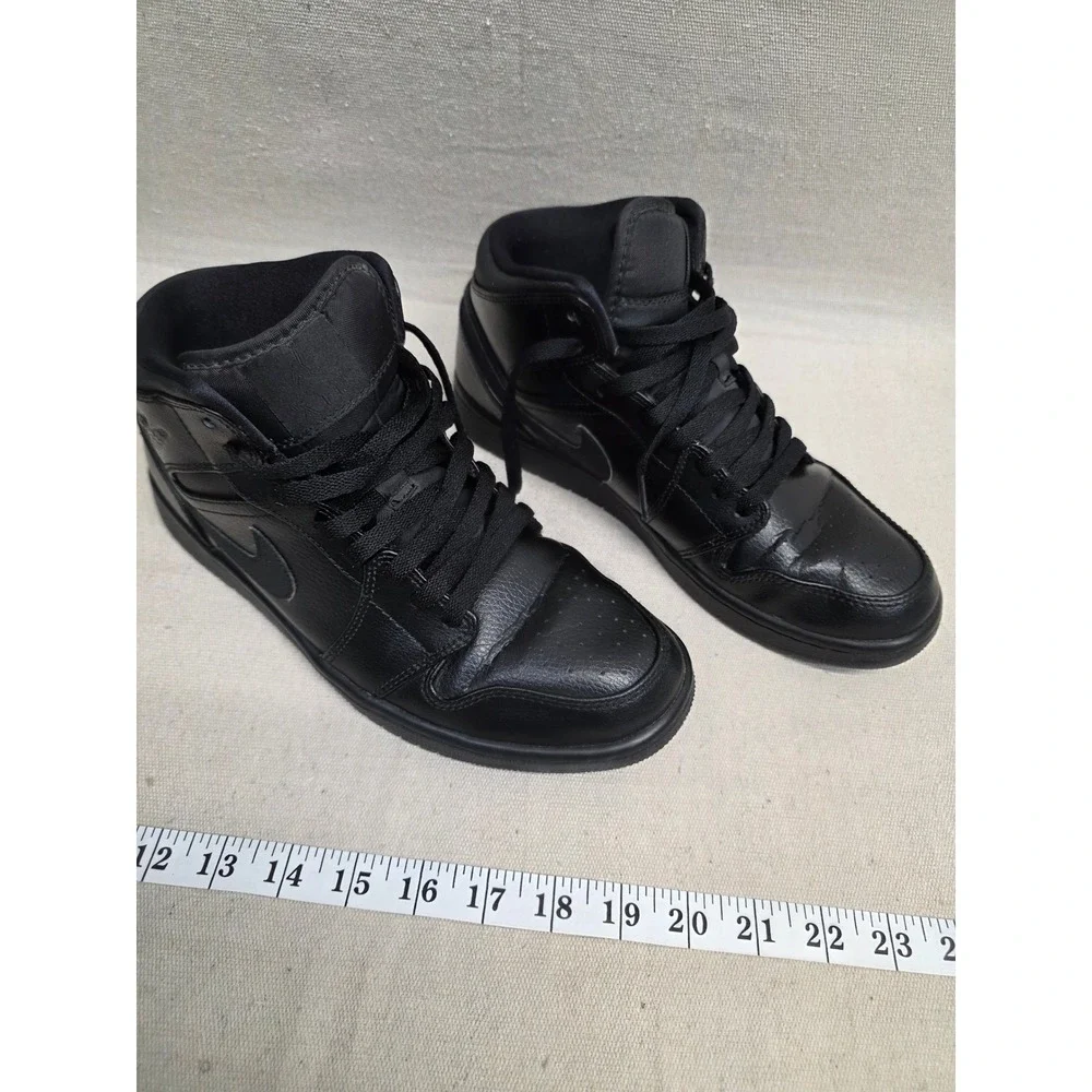 Nike Air Jordan 1‎ Mid Triple Black Mens Size 9.5 Sneakers 554724-030 2014